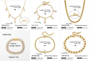 Technische Details von 18K vergoldeten Edelstahlketten und Armbändern mit Zirkonia