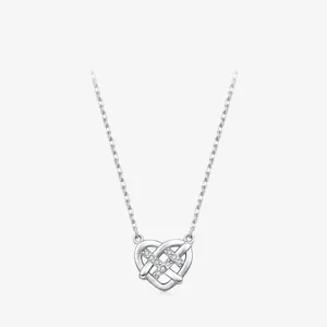 Frans Geweven Hart Moissaniet Halsketting 925 Sterling Zilver Sleutelbeenketting Voor Vrouwen Moissaniet Hanger Halsketting GRA Certificaat Sieraden