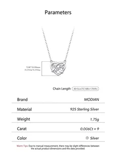 Gedetailleerde specificaties van de geweven hartketting van S925 sterling zilver