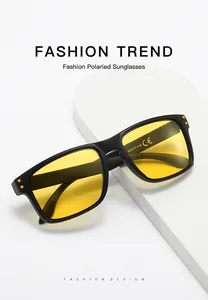 Night vision polarized sunglasses with yellow lenses for men's outdoor driving.