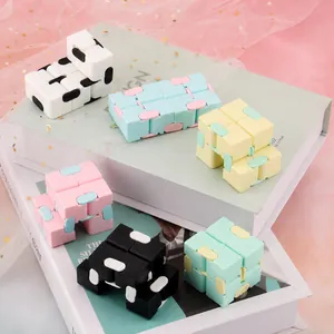 Macaron-colored infinite cube fidget toy for stress relief and creative hand focus