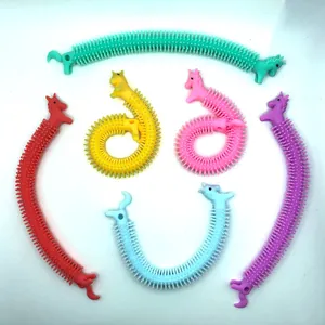 Detailed view of colorful unicorn stretchy bracelets made of TPR soft rubber for stress relief