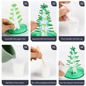 Guida dettagliata in 6 passaggi per l'albero di Natale in cristallo magico fai-da-te.