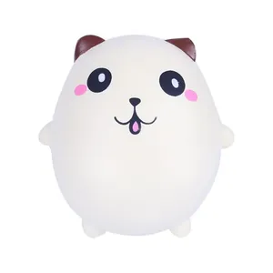 Detail showing a white PU slow rebound squishy toy in a cute cartoon cat shape