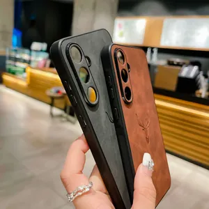 Premium deer head embossed leather cases for Samsung Galaxy A55 and A35 protective covers