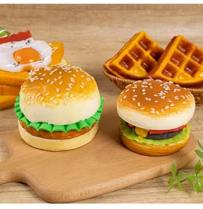Realistic PU foam simulation hamburger and waffle food models for photography props display