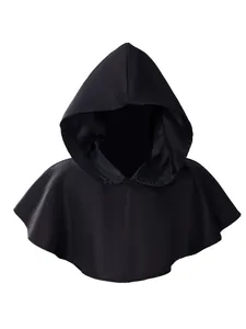 Capa medieval negra con capucha para disfraz de segador o vampiro de Halloween cosplay