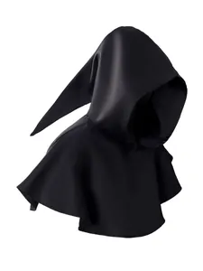 Capa negra medieval con capucha para cosplay, accesorio de disfraz de Halloween