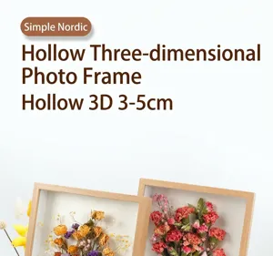 Detail van een 3D-schaduwbox voor droogbloemen met 3-5 cm diepte