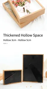 Diepe houten schaduwbox lijst met 3 cm tot 5 cm diepte en stevige achterste steun