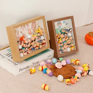 Deep wooden shadow box picture frame for DIY crafts and miniature figure display