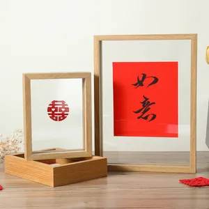 Elegant double-sided glass wooden picture frame for DIY herbarium specimens and art