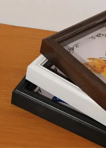 Macro view of 3D MDF shadow box frames highlighting the 2cm internal hollow depth.