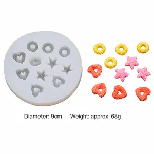 Silicone mold for DIY cereal loop donut shaped candles and resin with dimensions