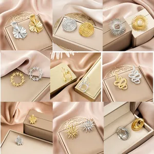 European style stainless steel irregular earrings in gold and silver color finishes