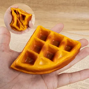 Realistic slow rebound PU simulation waffle toy for photography props and stress relief.