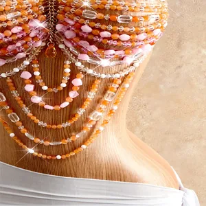Catena per il corpo con perline stile bohémien fatta a mano per l'estate al mare chic