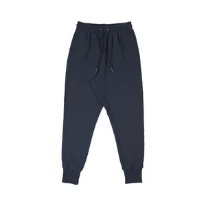 Pantaloni sportivi blu navy da uomo con coulisse e polsini a costine per fitness e relax.