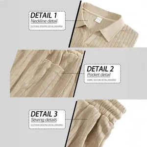 Men's breathable towel jacquard polo shirt showing neckline and pocket details