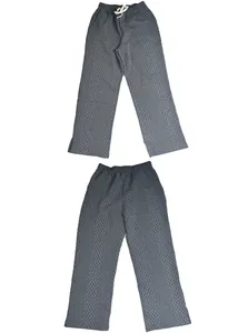Graue Herren-Freizeithose mit Rautenmuster, Kordelzug und Seitenschlitzen