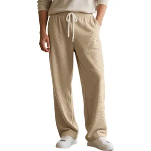 Lässige Herrenhose mit Kordelzug und strukturiertem Rautenmuster in lockerer Passform