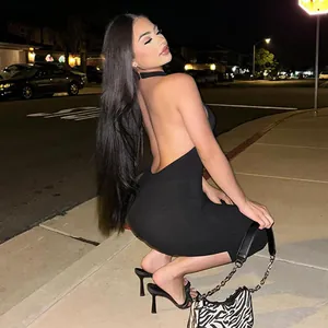Stylish women sexy backless black bodycon romper with high waist halter neck design