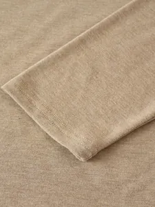 Detailed view of camel men's sports hoodie sleeve showing high-quality stitching and texture.