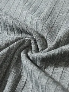 Detailed macro view showing the high-quality grey ribbed texture of a men's athletic vest