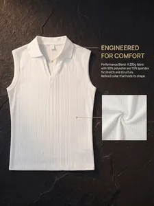 Detail view of men's white ribbed sleeveless Polo vest showing fabric texture and material