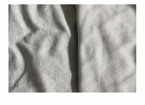 Detailed macro view showing breathable quick-dry 210g cotton-polyester blend fabric texture