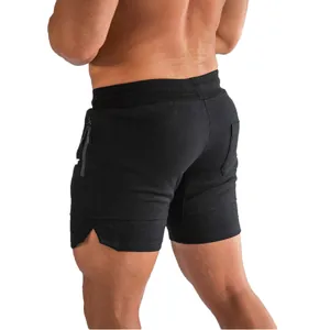 Herren-Sportshorts, schnelltrocknend für Laufen und Fitness in klassischem Schwarz
