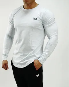 Maglia sportiva da uomo a maniche lunghe slim fit per fitness e corsa leggera