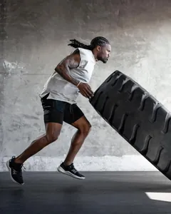 Pantalones cortos deportivos de doble capa para hombre para gimnasio y entrenamiento