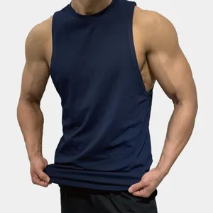 Navyblaues Muskel-Tanktop für Herren für Fitnesstraining und Workouts mit ärmellosem Design