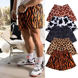 Sommer Amerikanische High Street Leopardenmuster Shorts Unisex Sport Mesh Basketball Shorts Locker Atmungsaktiv Lässig Bottoms