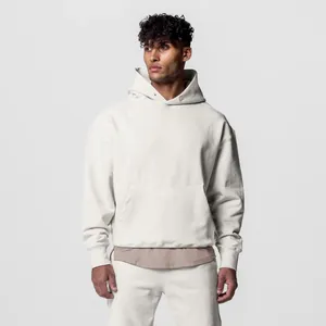 Premium βαρύ off-white φούτερ με κουκούλα, χαλαρή εφαρμογή και λεπτομέρεια τσέπης