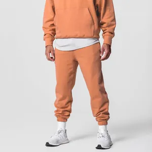 Men's relaxed fit terracotta two-piece tracksuit set with hoodie and joggers