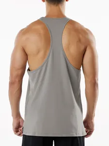 Débardeur de Fitness Musculation Homme Coton Dos Nageur Fendu Latéral Respirant Gilet de Sport pour Gym Entraînement Été Casual Top