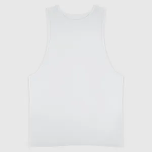 Camiseta de tirantes blanca de algodón para hombre para fitness y entrenamiento