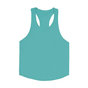 Turquoise heren sporthemd van ademend katoen, getoond op een witte achtergrond.