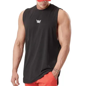 Canotta Fitness da Uomo in Cotone Larga Stampa Grafica Spacco Laterale Gilet da Corsa Traspirante Top Senza Maniche per Palestra