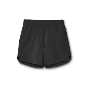 Pantalones cortos deportivos negros de secado rápido para hombre con cintura elástica