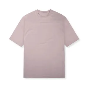 Plain oversized dusty rose cotton short-sleeved T-shirt for men with a crew neck design.