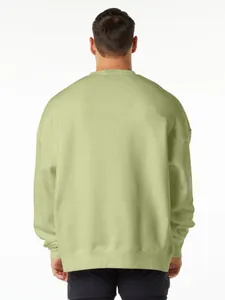 Back view of heavyweight 400G oversized crewneck sweatshirt in olive green finish