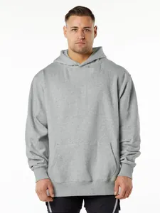 Men's Heavyweight Fleece Lined Hoodie Oversized American Style Solid Color Pullover Hoodie For Autumn Winter Casual Top