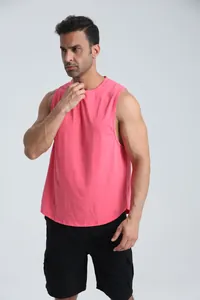 Ανδρική ροζ αθλητική μπλούζα χωρίς μανίκια για γυμναστήριο και τρέξιμο, δροσερή
