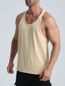 Men's Sport Racerback Tank Top Breathable Cotton Blend Gym Workout Fitness Sleeveless Top Outdoor Casual Training Vest
