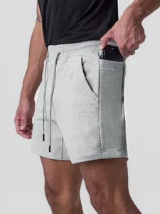 Men's Summer Sport Casual Shorts Breathable Cotton Fitness Running Gym Shorts With Phone Pocket American Style Basketball Shorts