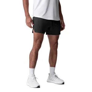 Pantalones cortos de running negros de secado rápido para hombre en tela transpirable