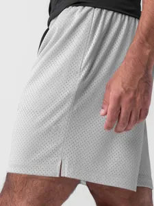 Short de sport pour homme en maille respirante à séchage rapide pour le basketball gris